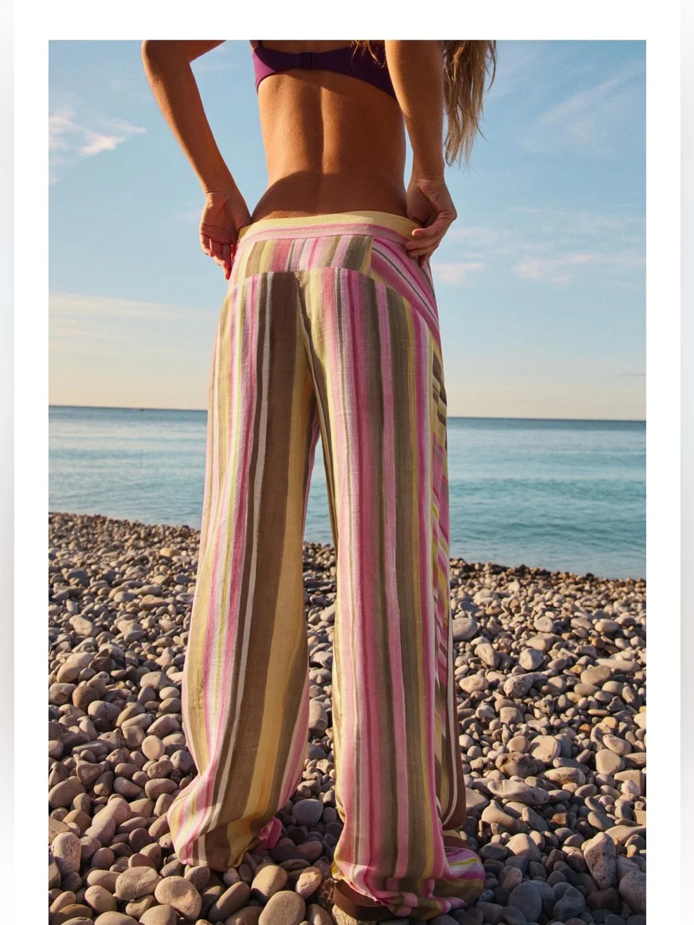 VIRAL NEW ZARA HIGH WAIST STRIPED PANTS SIZE XS  🚨NO DISCOUNT